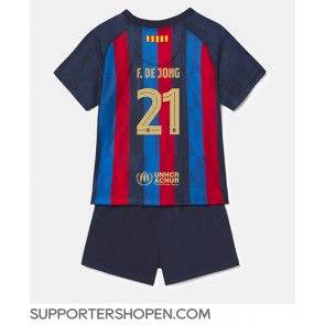 Barcelona Frenkie de Jong #21 Hemmatröja Barn 2022-23 Kortärmad (+ korta byxor)